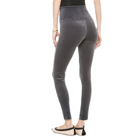NEW Spanx Silver Chrome Velvet Leggings NWT - Picture 2 of 12